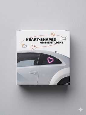 Heart-Shaped Ambient Light - Pink Neon Car Accent